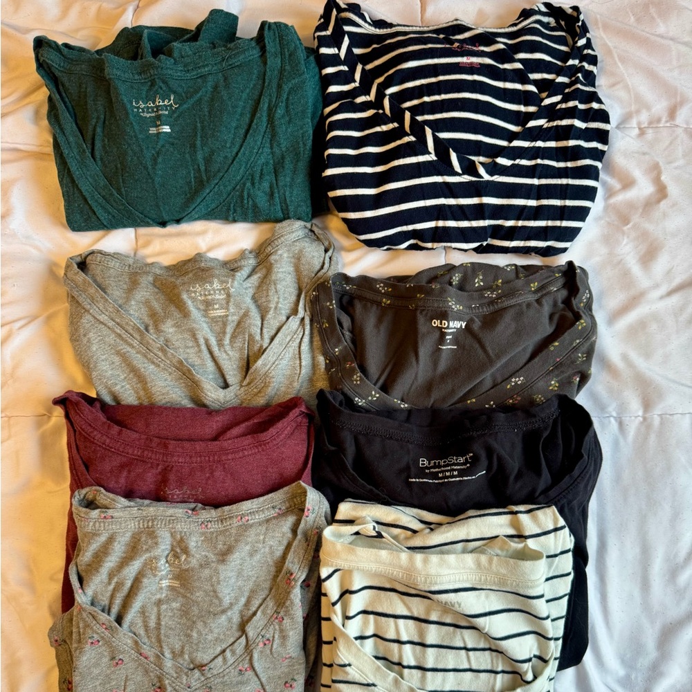 Maternity T-shirt bundle - 2 long sleeve, 6 short sleeve